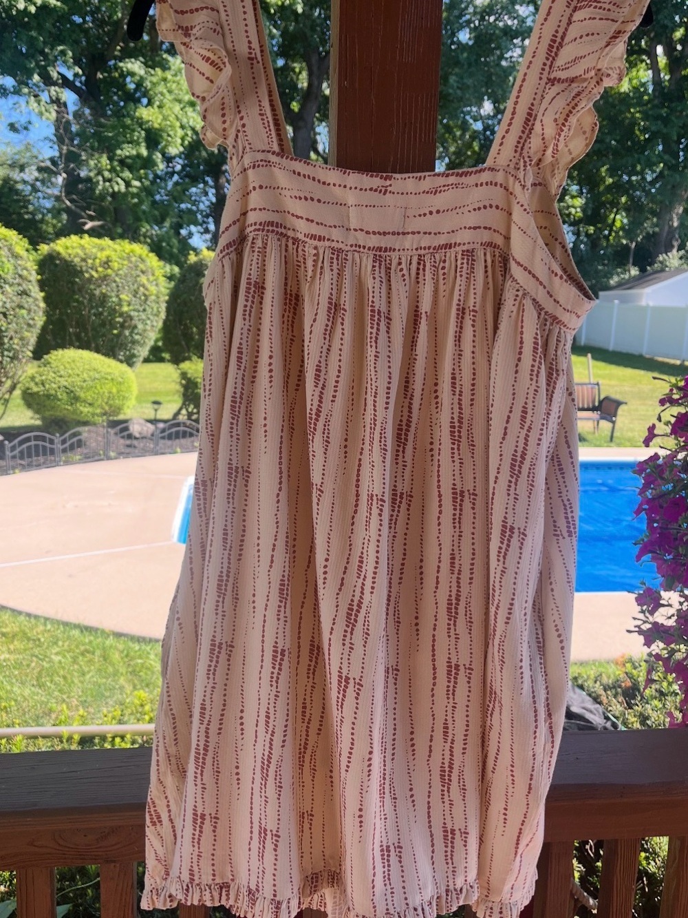 Altar'd State Patterned Ruffle-Sleeve Button-Front Dress - Picture 3 of 5